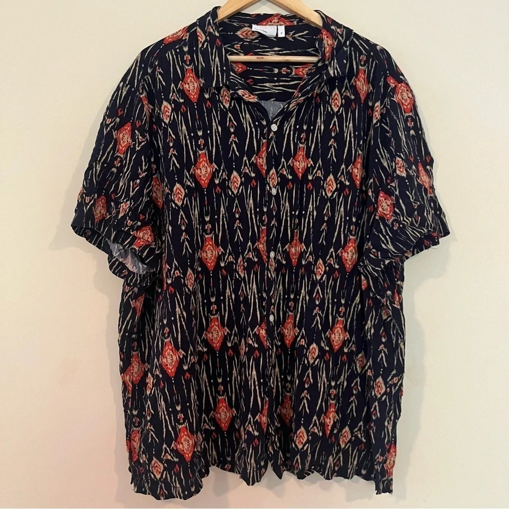 ☀️ASOS DESIGN Aspen Ikat Short Sleeve Button Shirt